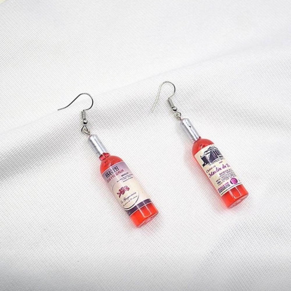 Red wine earrings